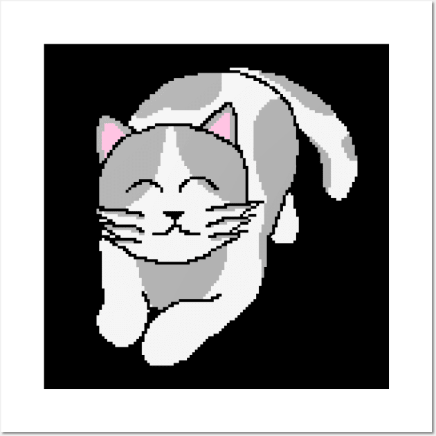 Cat pixel art Wall Art by Penguin's